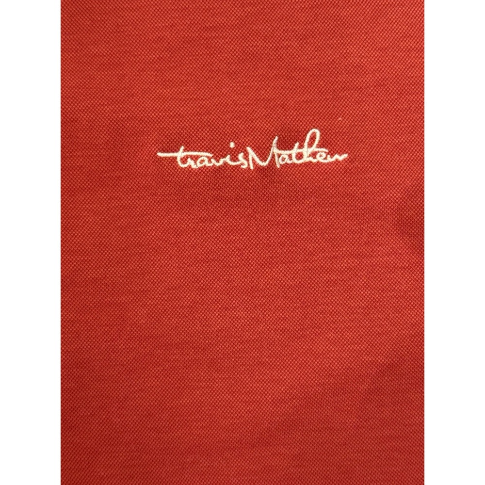 Travis Mathew Golf Polo Shirt Mens Reddish Orange Pima Cotton Polyester Size L - Picture 3 of 9